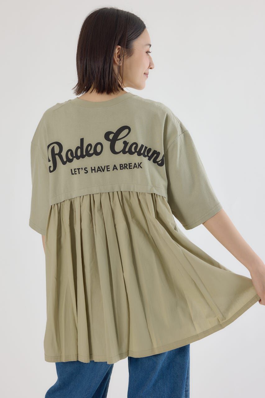 RODEO CROWNS「バックギャザードッキングTシャツ」|Tシャツ・カットソー|