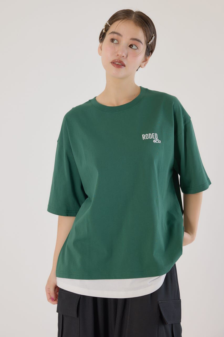 RODEO CROWNS「フェイクレイヤードスクリプトロゴ Tシャツ」|Tシャツ・カットソー|