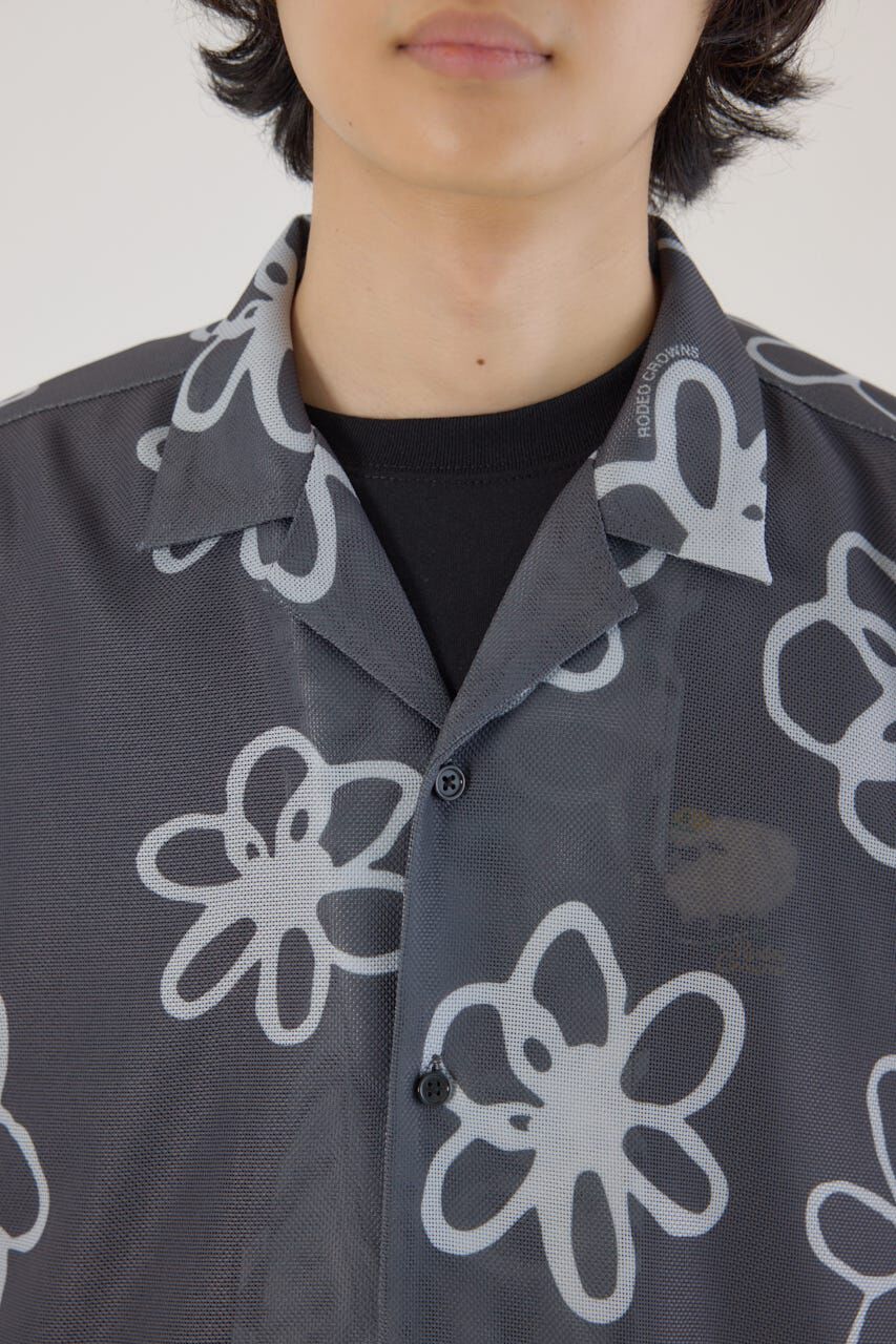 RODEO CROWNS「ポリメッシュフラワーシャツ」|シャツ・ブラウス|