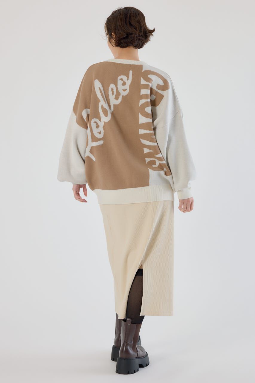 RODEO CROWNS「バックバイカラーロゴニットトップス」|ニット・セーター|