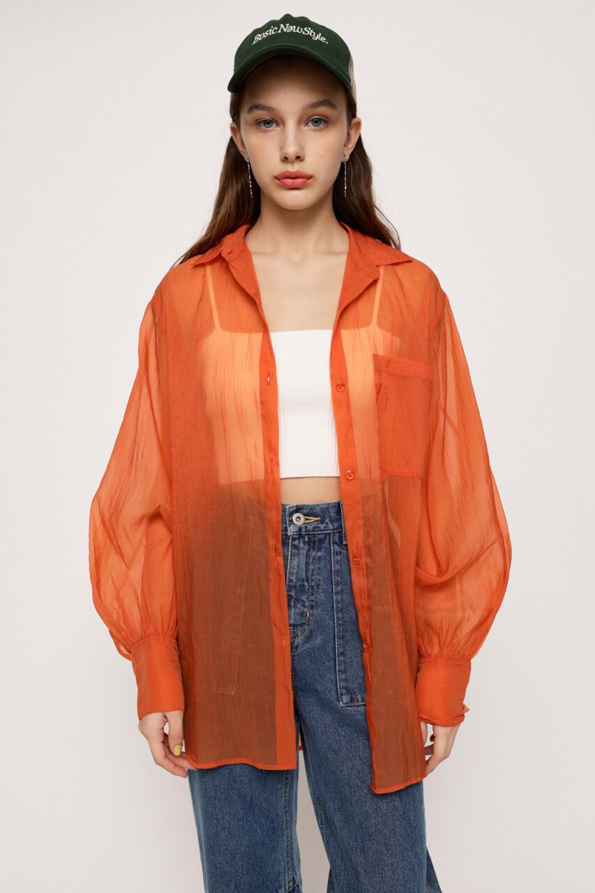 SLY「VOLUME SLEEVE SHEER シャツ」|シャツ・ブラウス|