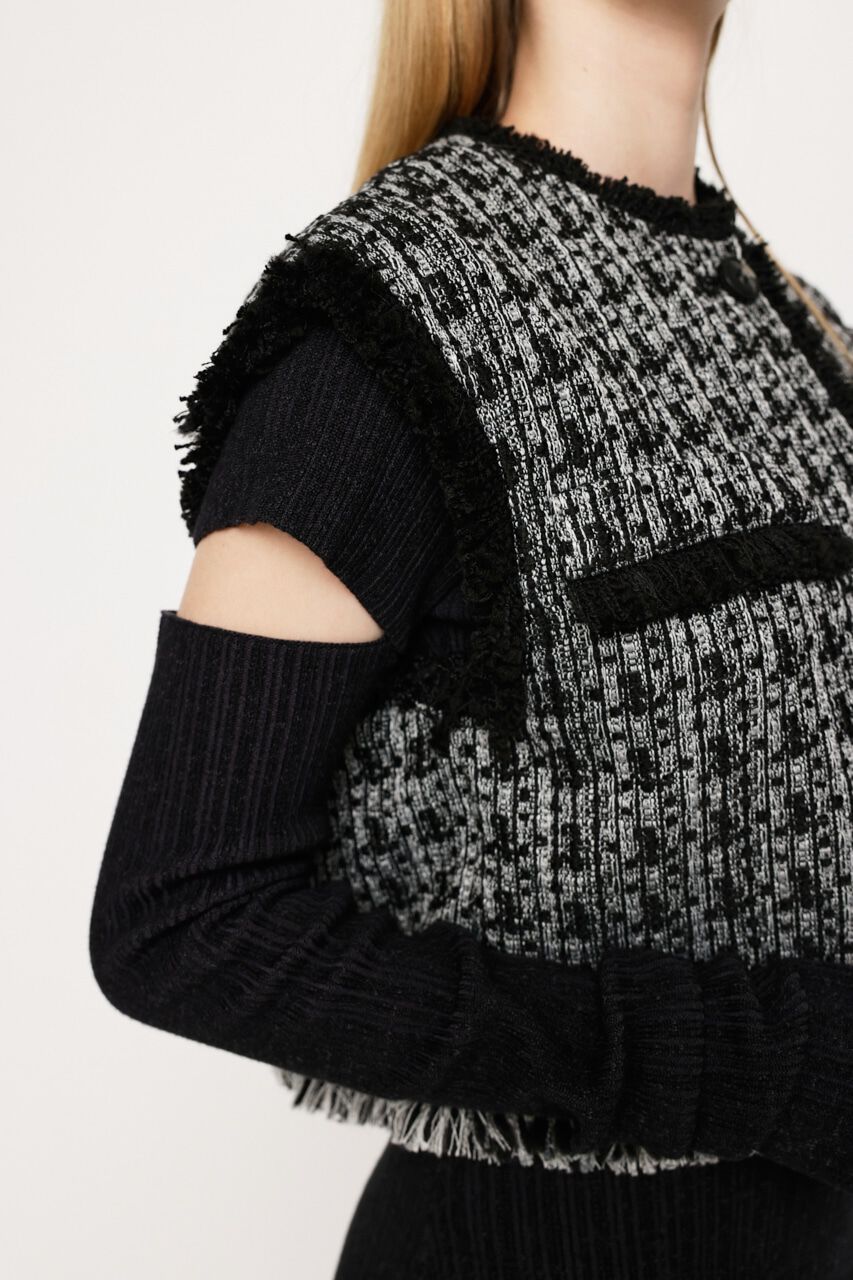 SLY「FRINGE TWEED ベスト」|ダウンベスト・ベスト|