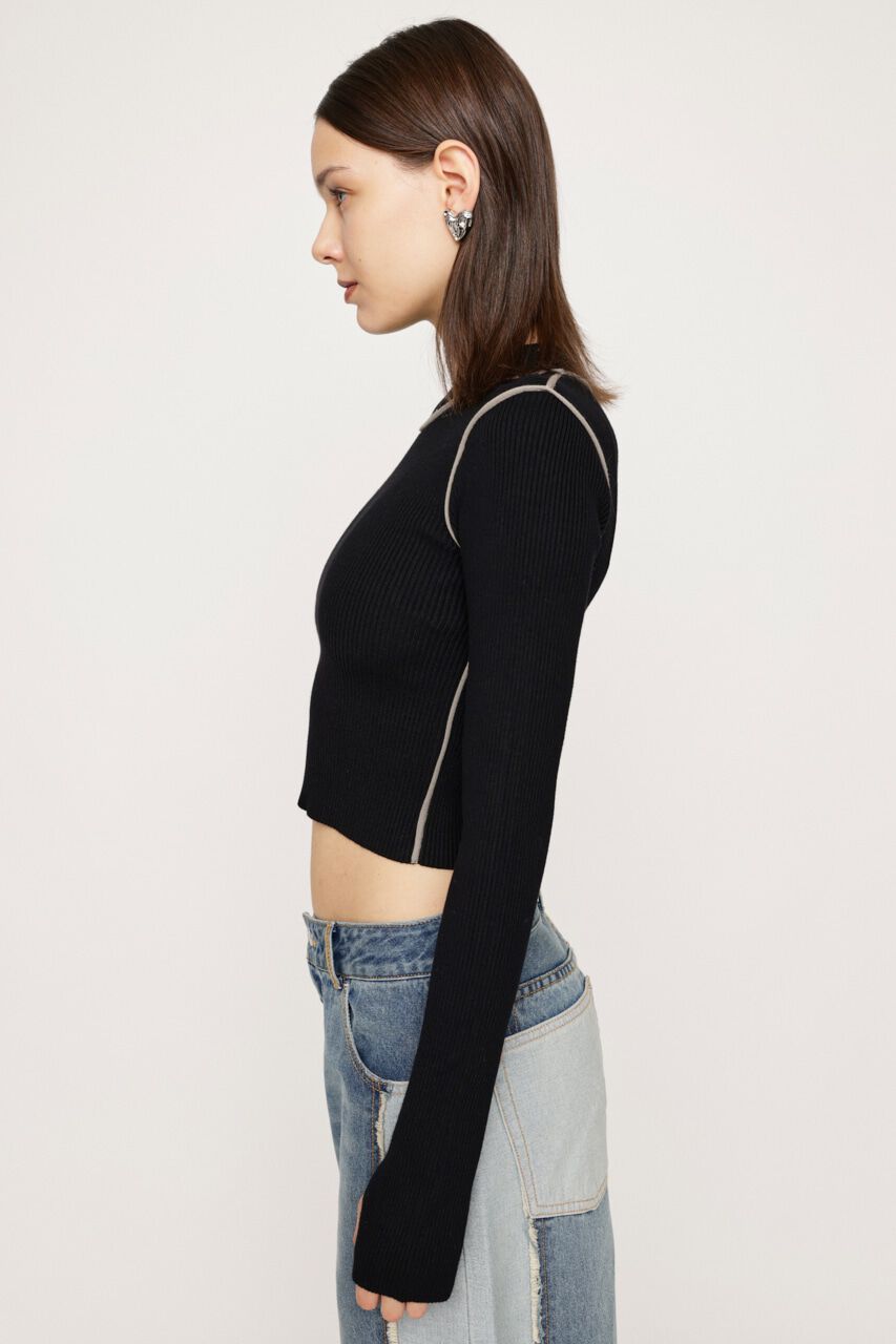 SLY「SEAM COLOR CROP RIB トップス」|ニット・セーター|