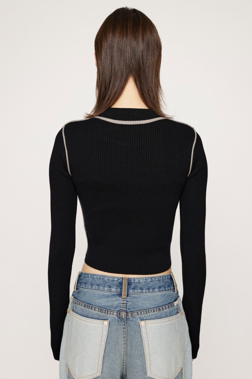 SLY「SEAM COLOR CROP RIB トップス」|ニット・セーター|