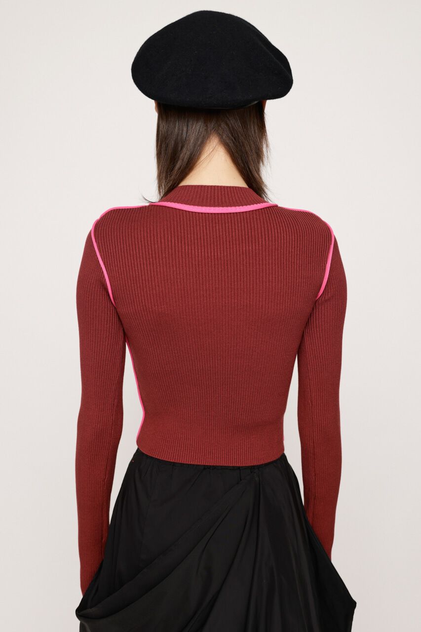 SLY「SEAM COLOR CROP RIB トップス」|ニット・セーター|