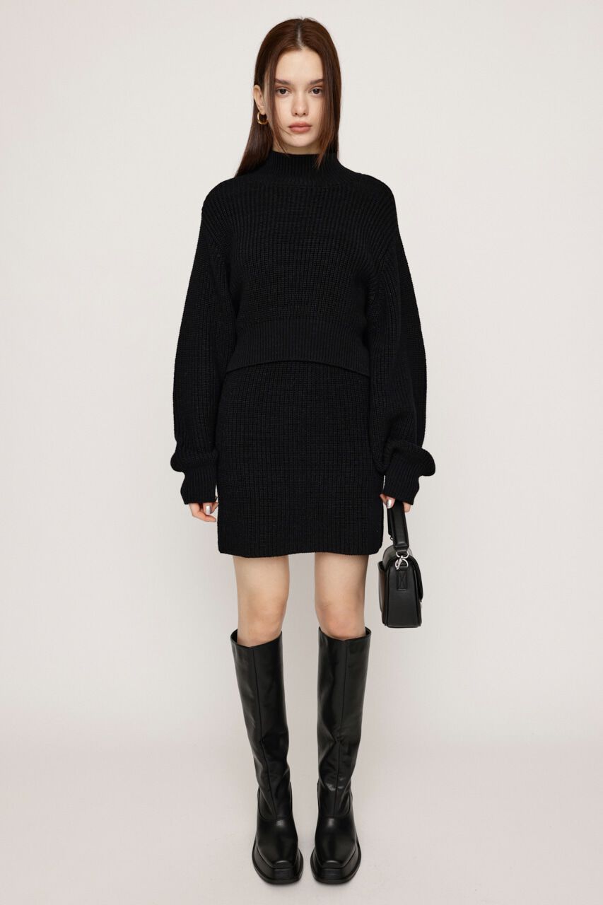 SLY「LG RIB SHORT 2P」|ワンピース|BLK