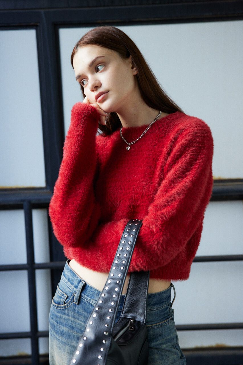 SLY「SHAGGY CREW NECK トップス」|ニット・セーター|