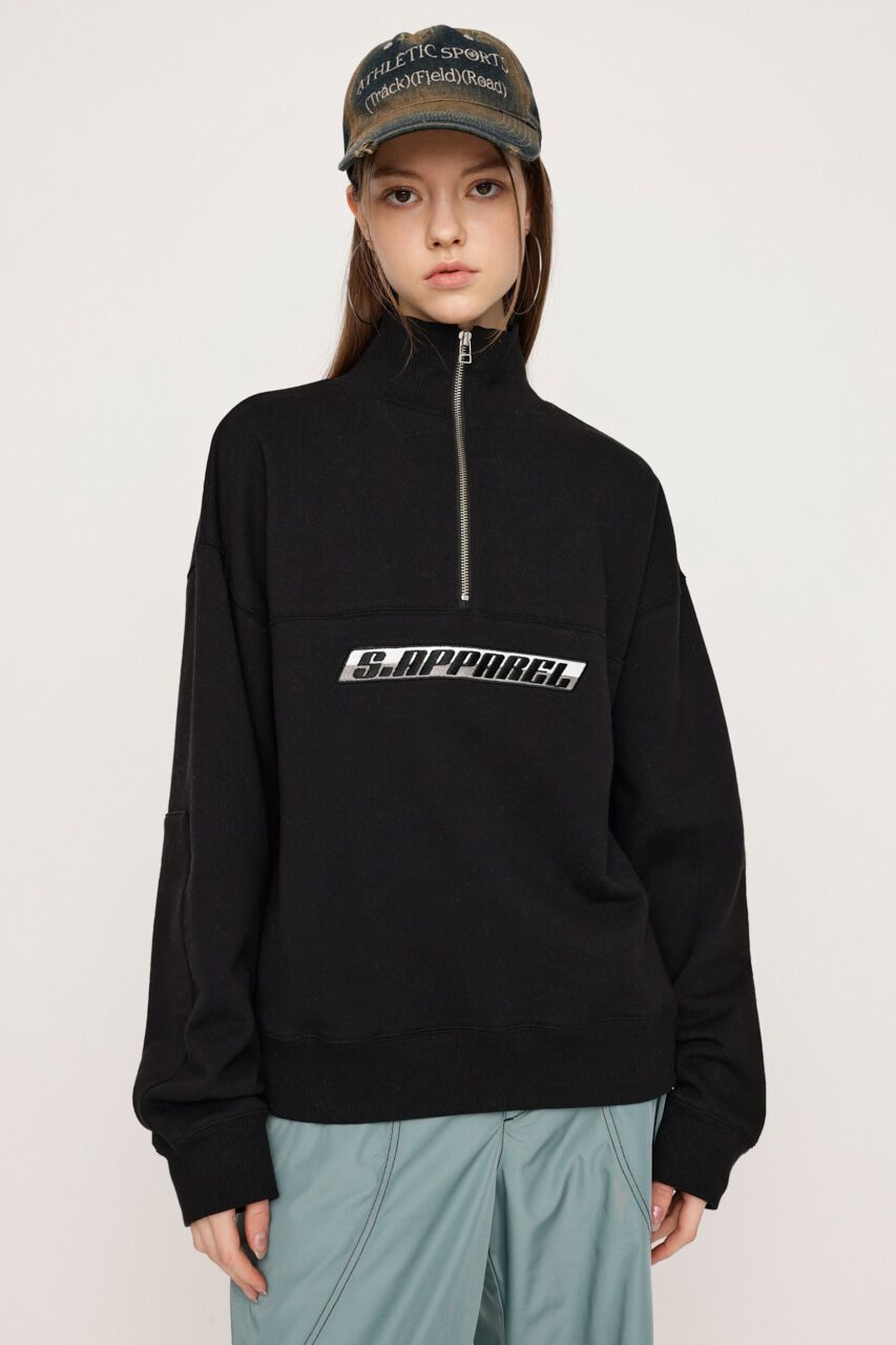 SLY「BI-COLOR HALF ZIP スウェット」|Tシャツ・カットソー|