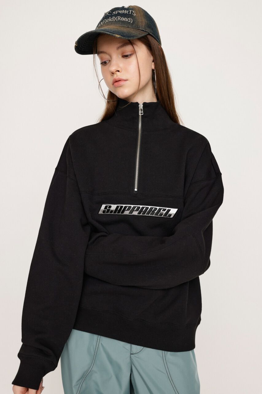 SLY「BI-COLOR HALF ZIP スウェット」|Tシャツ・カットソー|