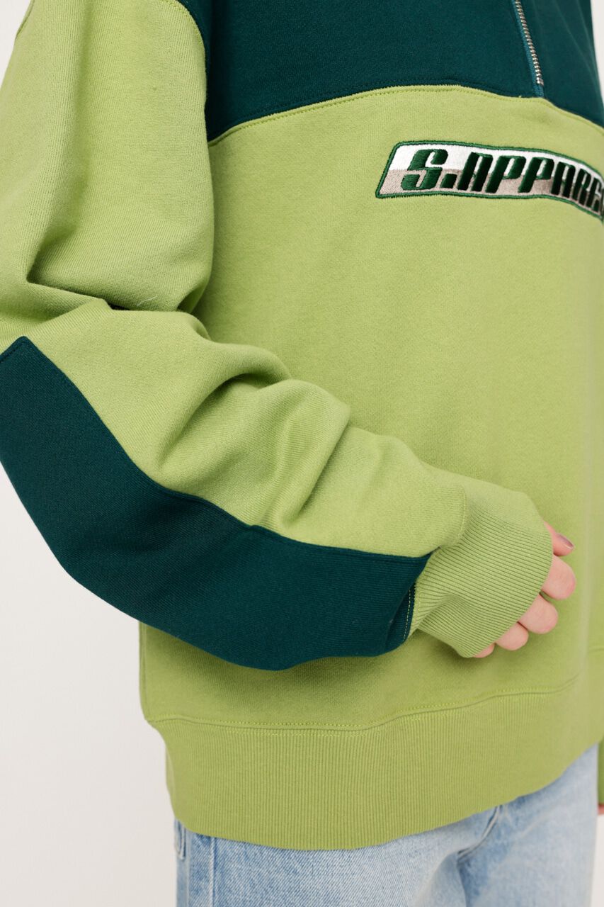 SLY「BI-COLOR HALF ZIP スウェット」|Tシャツ・カットソー|