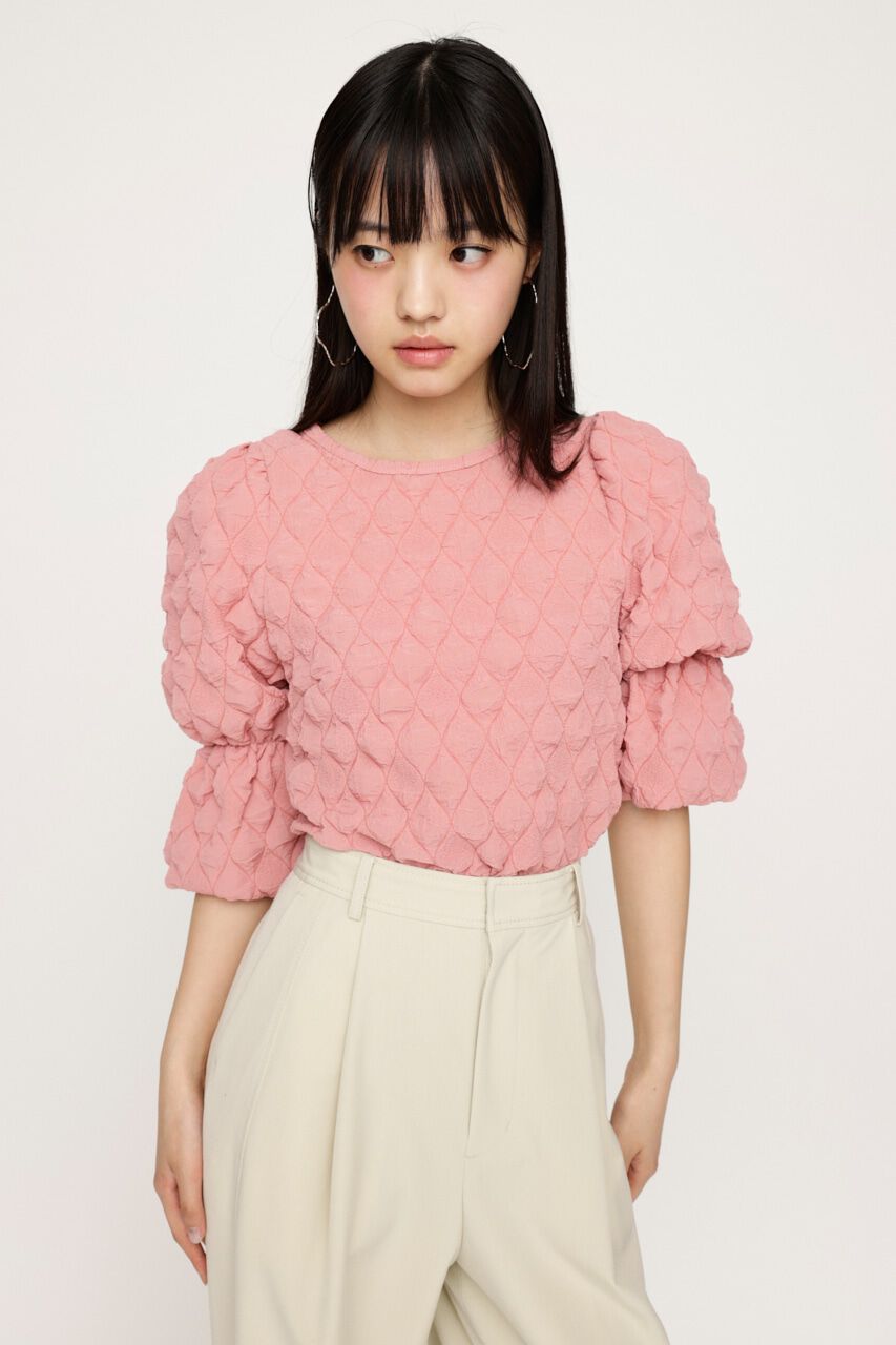 SLY「PUFF SLEEVE CUT トップス」|Tシャツ・カットソー|D/PNK3