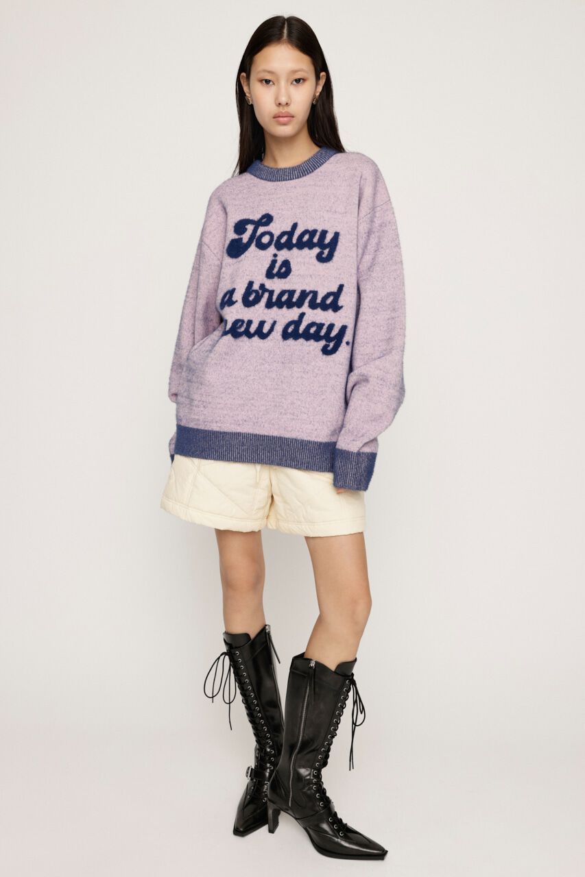 SLY「JQ LOGO MINKY LOOSE KNIT トップス」|ニット・セーター|