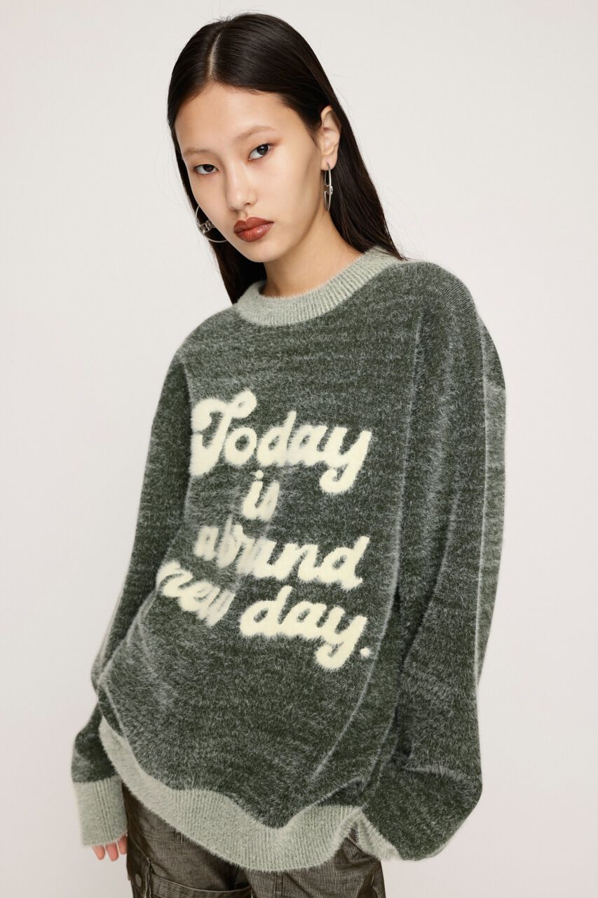 SLY「JQ LOGO MINKY LOOSE KNIT トップス」|ニット・セーター|M/KHA7