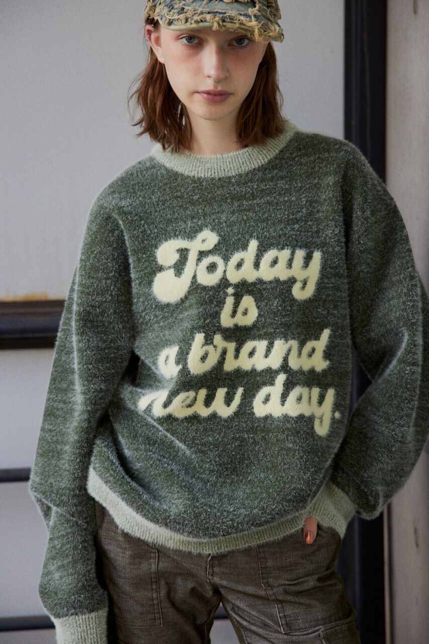 SLY「JQ LOGO MINKY LOOSE KNIT トップス」|ニット・セーター|