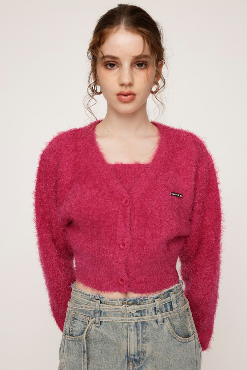 SLY「SHAGGY V／N CROP カーディガン」|カーディガン|