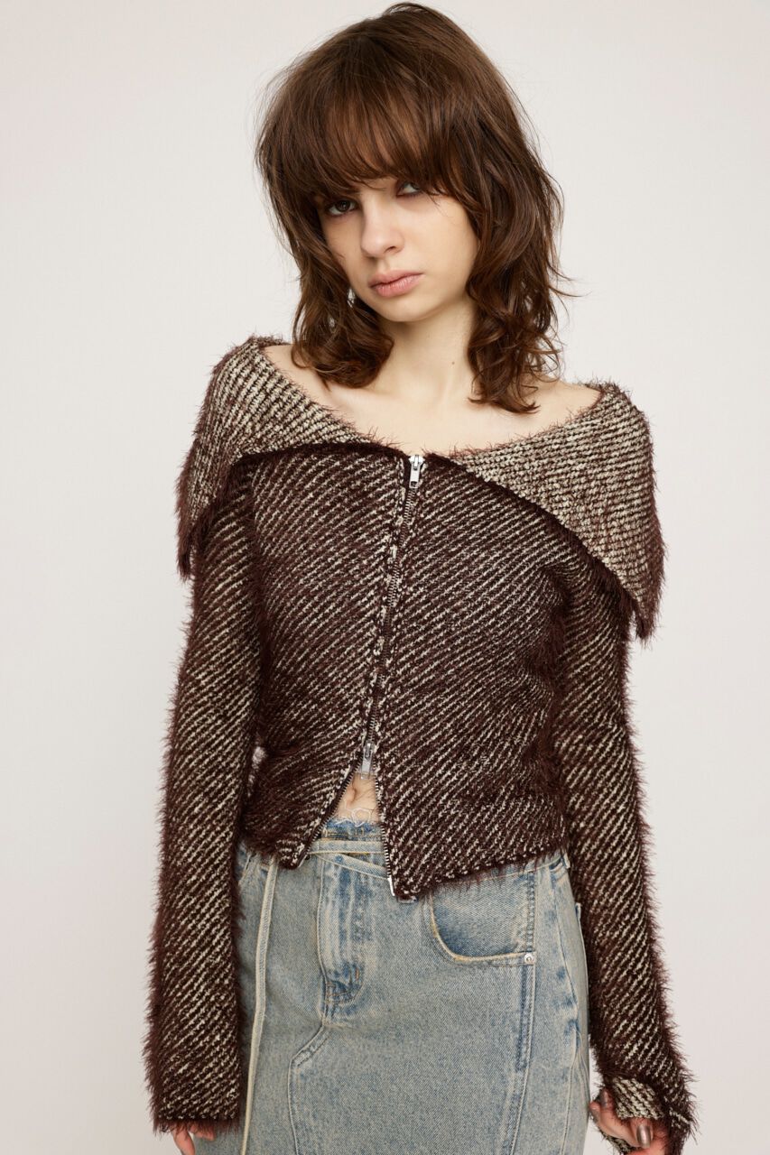 SLY「SHAGGY STRIPE MG トップス」|ニット・セーター|