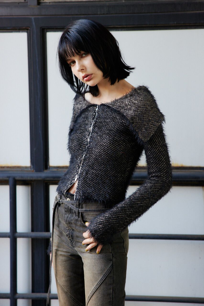 SLY「SHAGGY STRIPE MG トップス」|ニット・セーター|