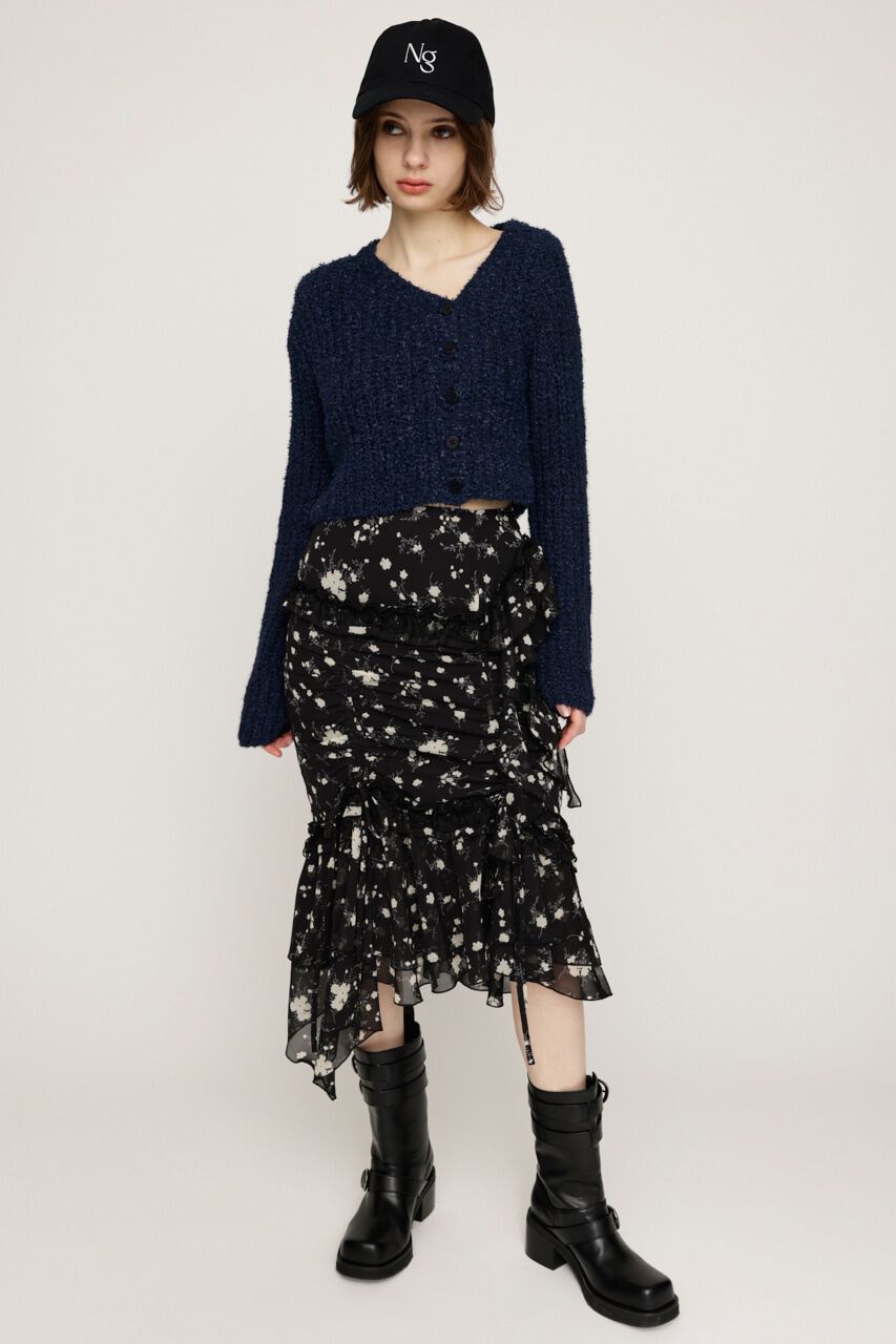 SLY「TAPE YARN SLANT NECK カーディガン」|ニット・セーター|