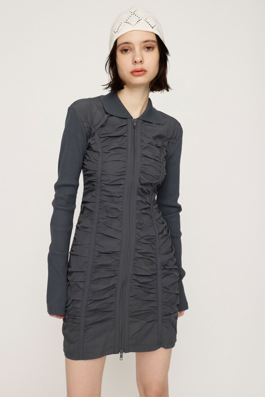 SLY「FRONT ZIP GATHER CUT ワンピース」|ワンピース|