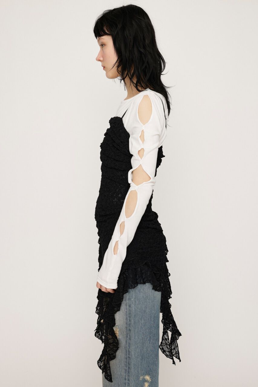 SLY「TUCKED LACE RUFFLE キャミソール」|キャミソール|