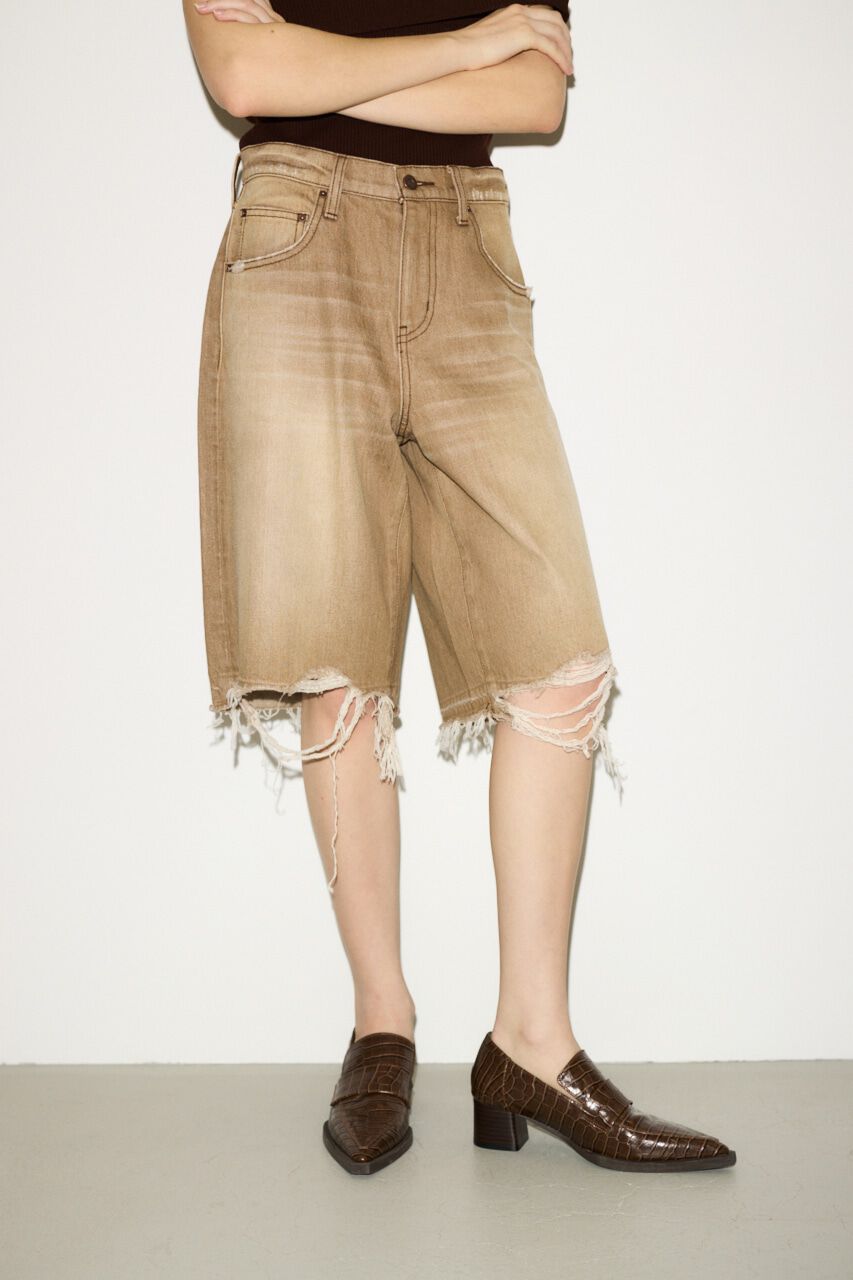 SLY「RIPPED HALF DENIM PT／BE」|デニム|BRN