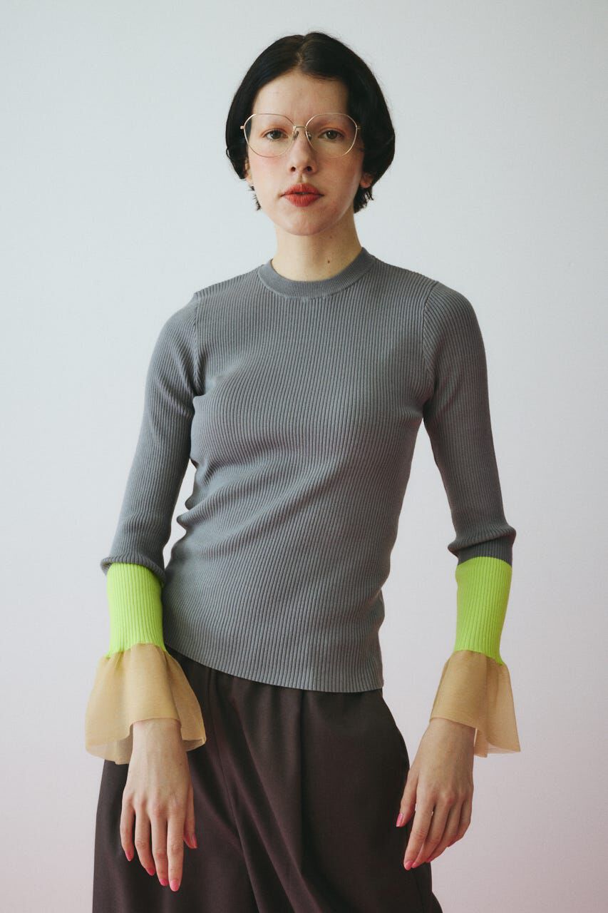 HeRIN.CYE「［予約］Flare sleeve knit tops」|ニット・セーター|GRY