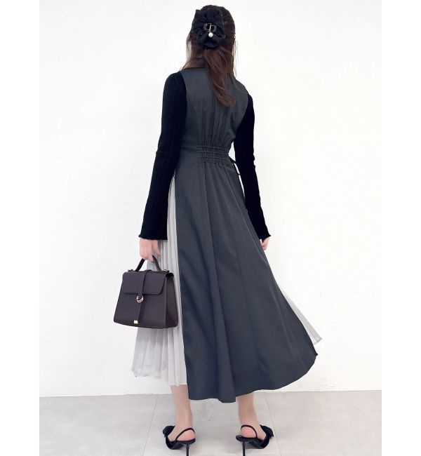 dazzlin「【新色あり】サイドプリーツテーラーワンピース」|ワンピース|