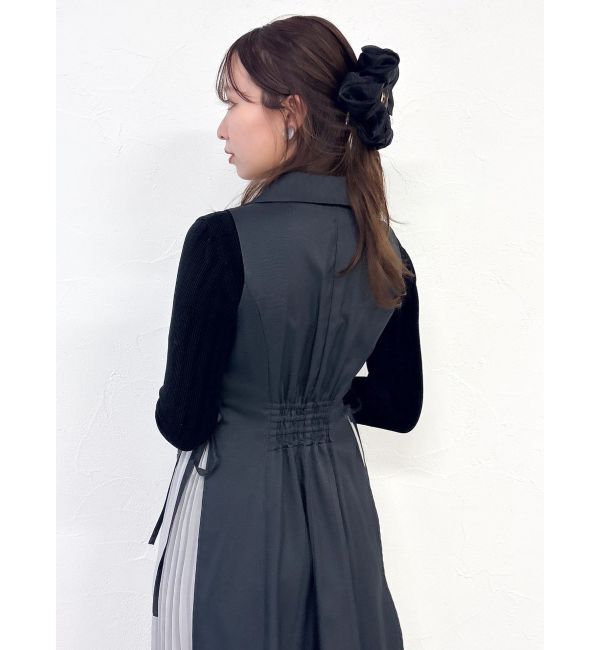 dazzlin「【新色あり】サイドプリーツテーラーワンピース」|ワンピース|