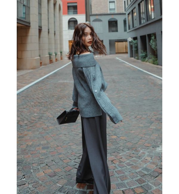 dazzlin「【久間田琳加コラボ】サイドベルトストレートスラックスパンツ」|その他|チャコールグレー