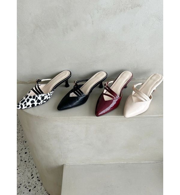 MERCURYDUO「ポインテッドストラップミュール」|パンプス|