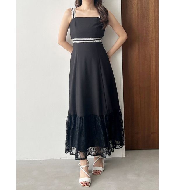 MERCURYDUO「モチーフレーステープワンピース」|ワンピース|