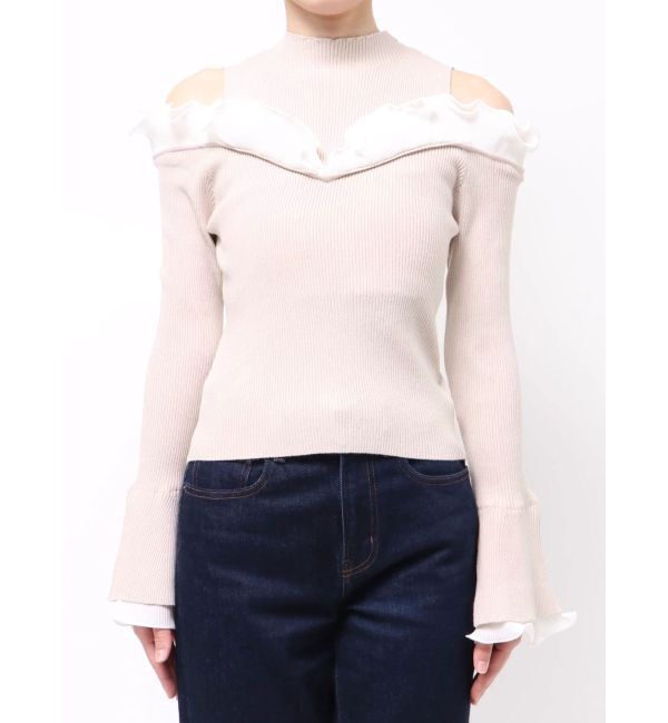 MERCURYDUO「プリーツフリル使いニット」|ニット・セーター|