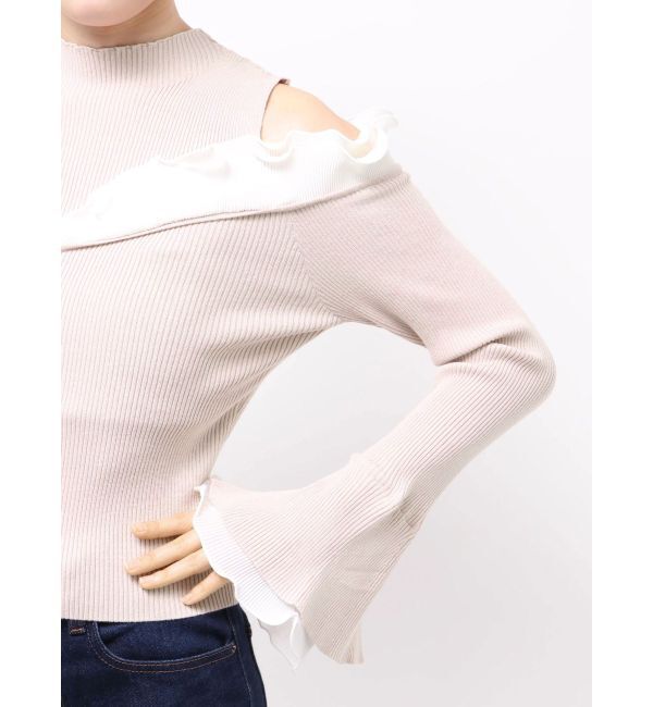MERCURYDUO「プリーツフリル使いニット」|ニット・セーター|