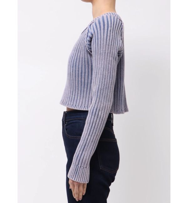 MURUA「ブリーチVネッククロップドニット」|ニット・セーター|