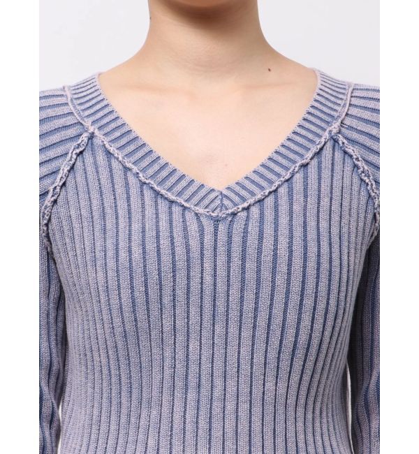 MURUA「ブリーチVネッククロップドニット」|ニット・セーター|