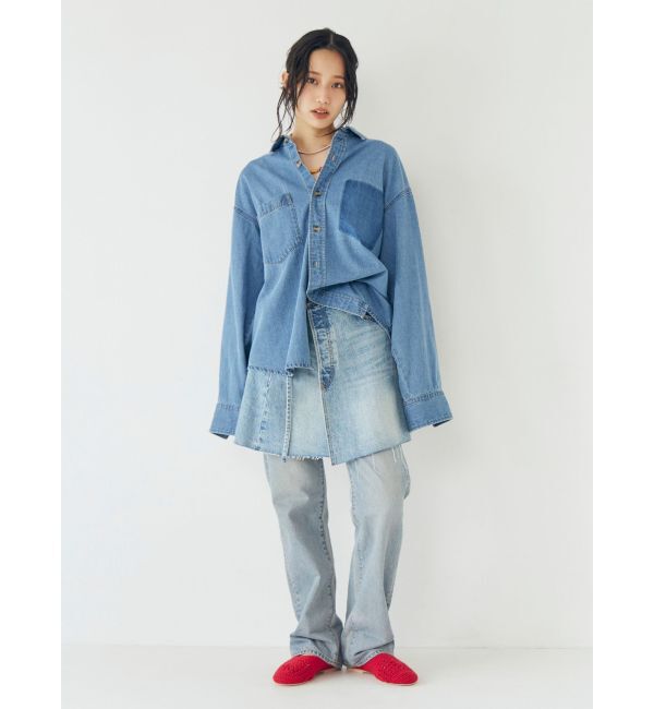 Ungrid「ハイウエストロールアップスリムデニム」|デニム|