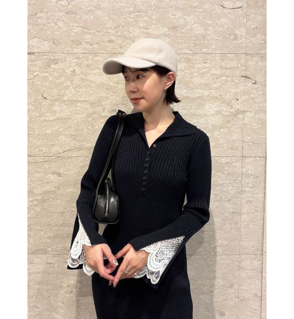 LAGUNAMOON「ラメブレンドレースカフスニットワンピース」|ワンピース|