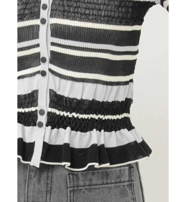 LAGUNAMOON「シアーボーダーカーデプルオーバー」|ニット・セーター|