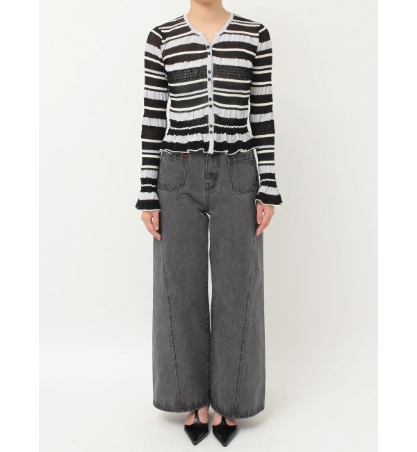 LAGUNAMOON「シアーボーダーカーデプルオーバー」|ニット・セーター|