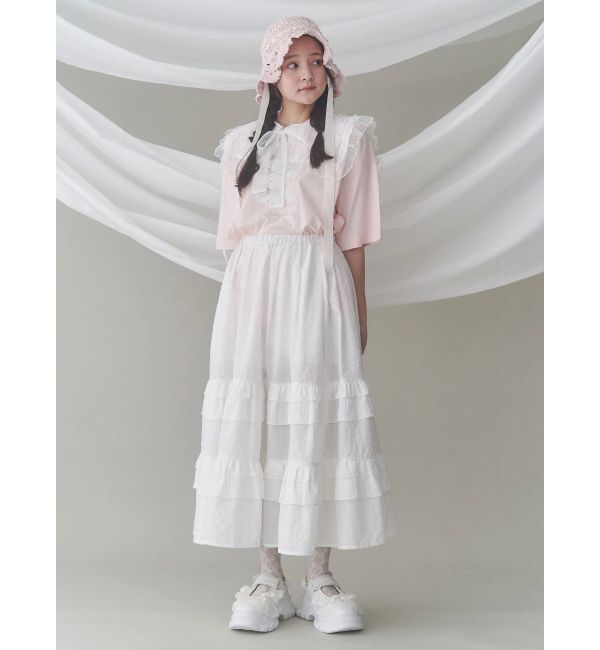 merry jenny「ギンガムレースフレアスカート」|スカート|