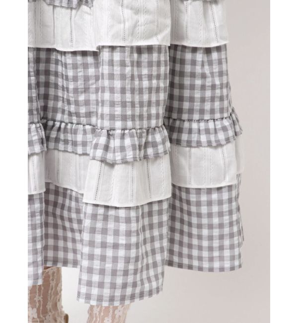 merry jenny「ギンガムレースフレアスカート」|スカート|