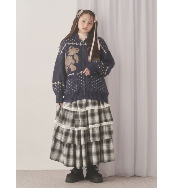 merry jenny「ティアードティアードチェックスカート」|スカート|