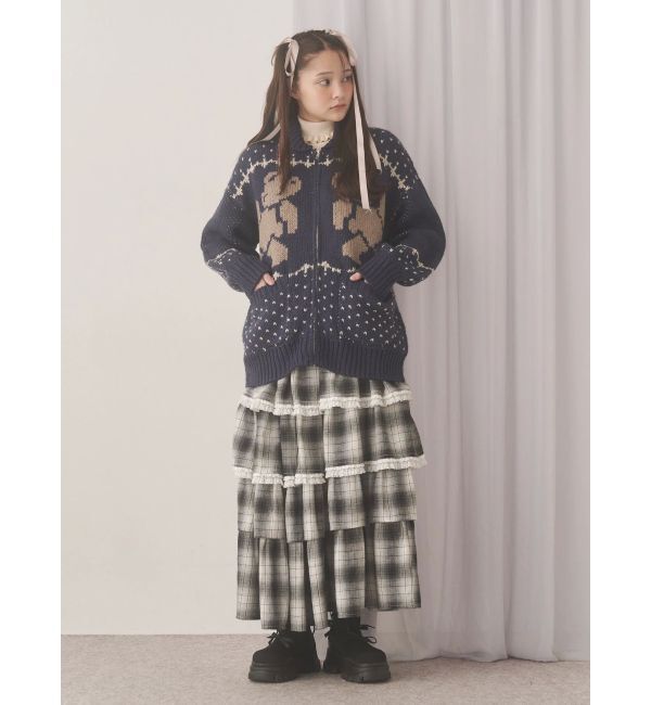 merry jenny「ティアードティアードチェックスカート」|スカート|
