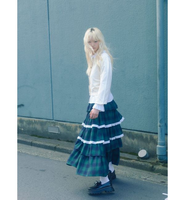 merry jenny「ティアードティアードチェックスカート」|スカート|