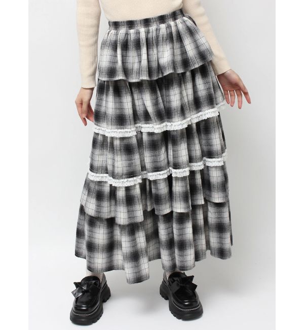 merry jenny「ティアードティアードチェックスカート」|スカート|