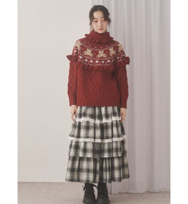merry jenny「ティアードティアードチェックスカート」|スカート|
