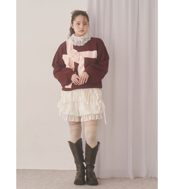 merry jenny「レースリブニット」|ニット・セーター|