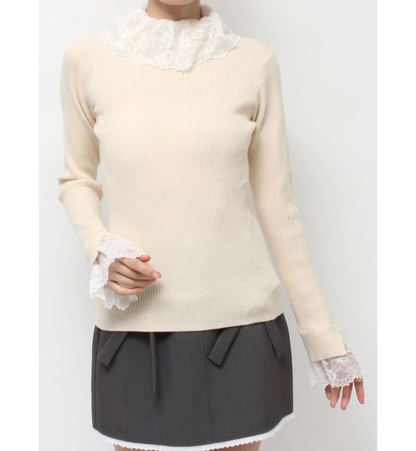merry jenny「レースリブニット」|ニット・セーター|
