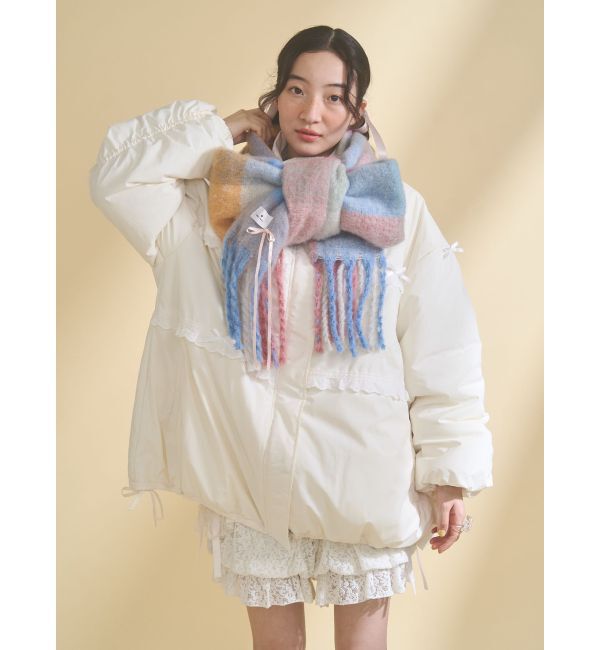 merry jenny「fluffy ribbonチェックマフラー」|マフラー|