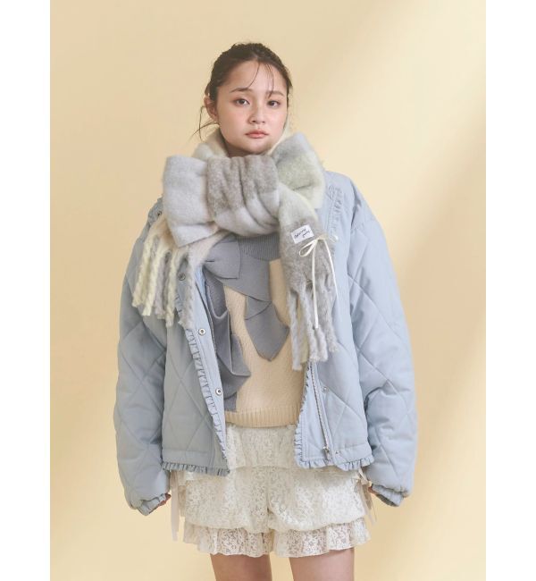 merry jenny「fluffy ribbonチェックマフラー」|マフラー|